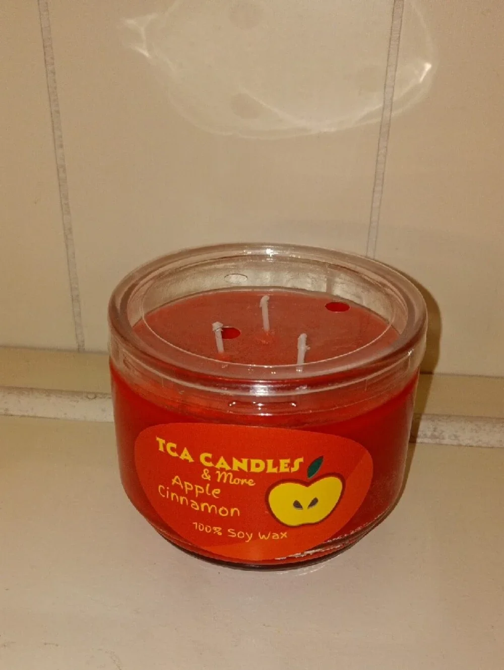 TCA Candles Apple Cinnamon Soy Wax Candle - Red